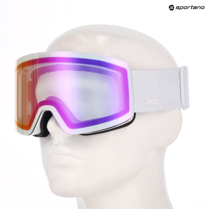 Skibrille UVEX Provoqe V white matt/vario pink mirror 6