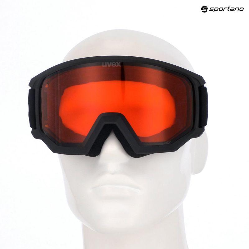 Skibrille UVEX Athletic LGL black matt/orange/clear 10