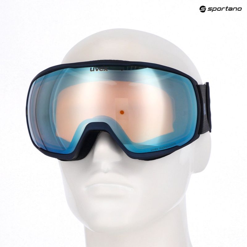 Skibrille UVEX Victorious FM dust blue matt/mirror sapphire 10