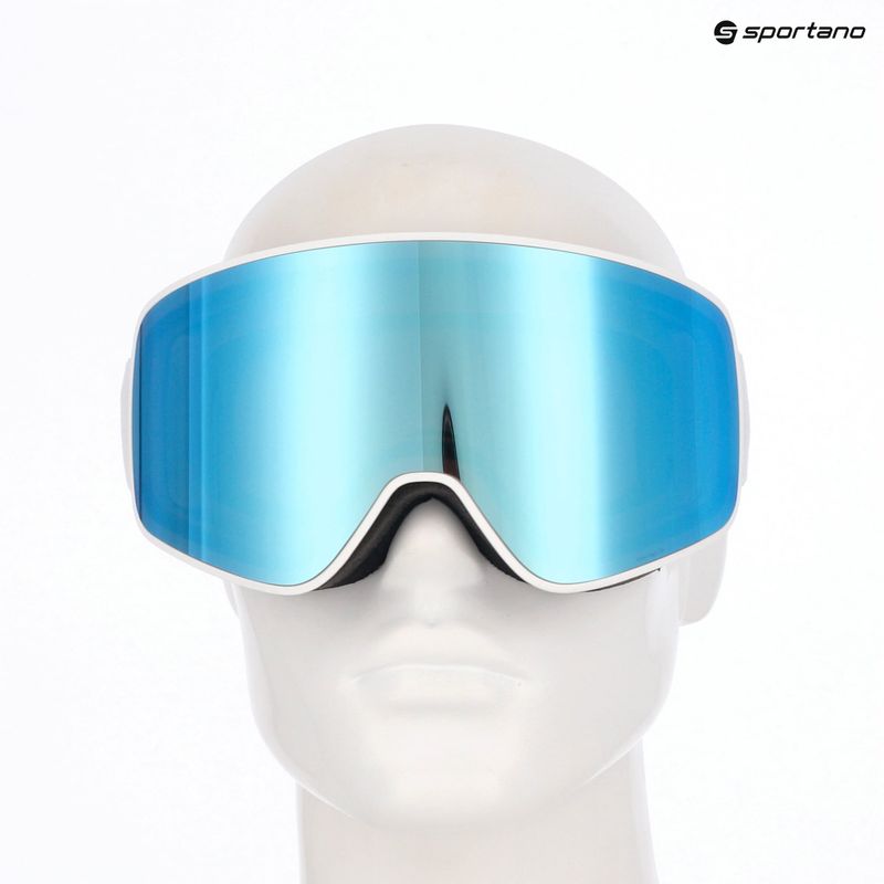 Skibrille Red Bull SPECT Rush white/ice blue snow/smoke with blue mirror 5