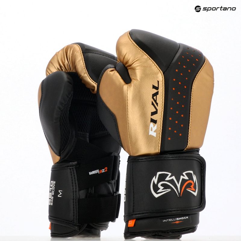 Rival RB10 Intelli-Shock Bag Boxhandschuhe schwarz/gold 3