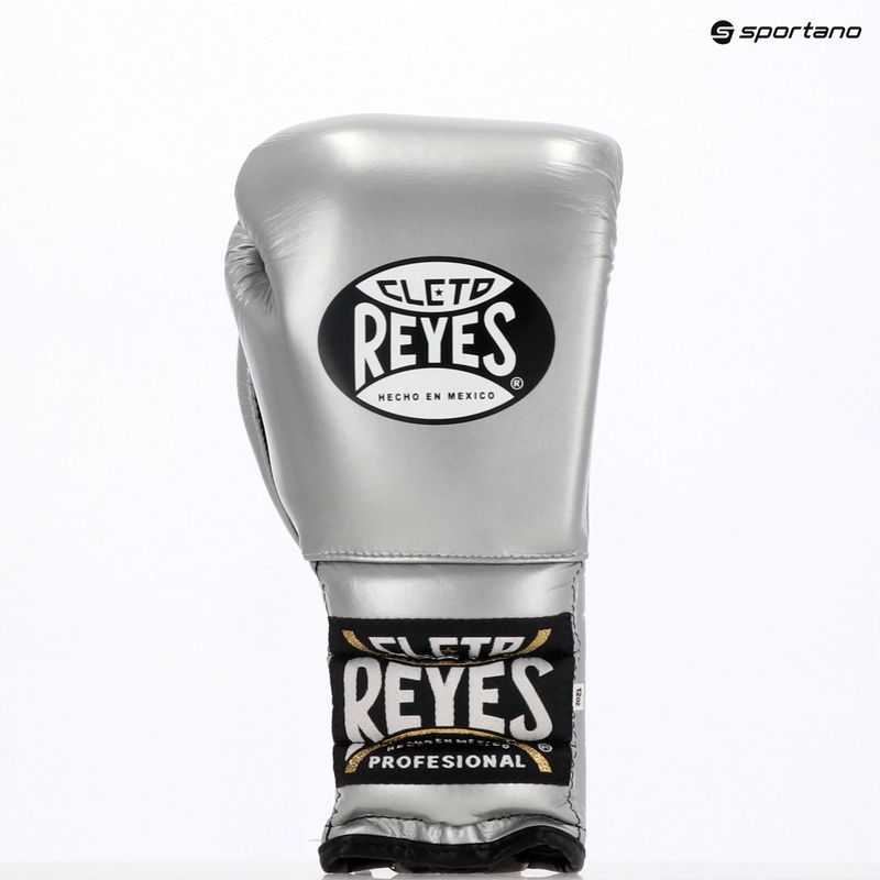 Boxhandschuhe Cleto Reyes Lace Up SPaarring silver 3