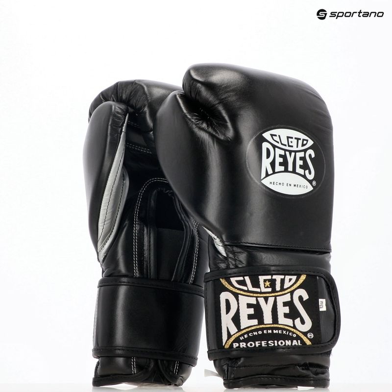 Boxhandschuhe Cleto Reyes Velcro SPaarring black/silver 3