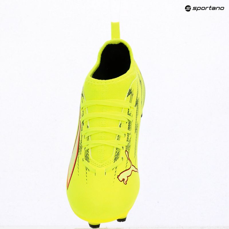 Kinder-Fußballschuhe PUMA Ultra 6 Match FG/AG Jr Yellow Alert/Puma Black/Glowing Red/Lime Squeeze 10