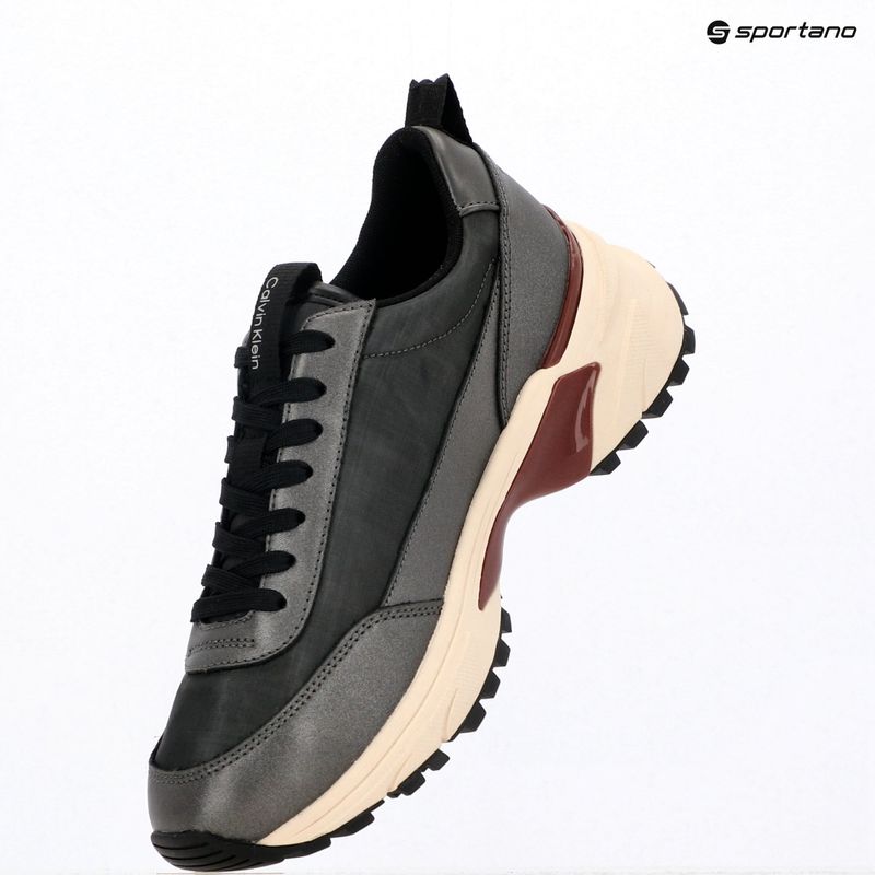 Damenschuhe Calvin Klein HW0HW02999 Hike Runner Organza Met Leather gun metal/bordeaux 9