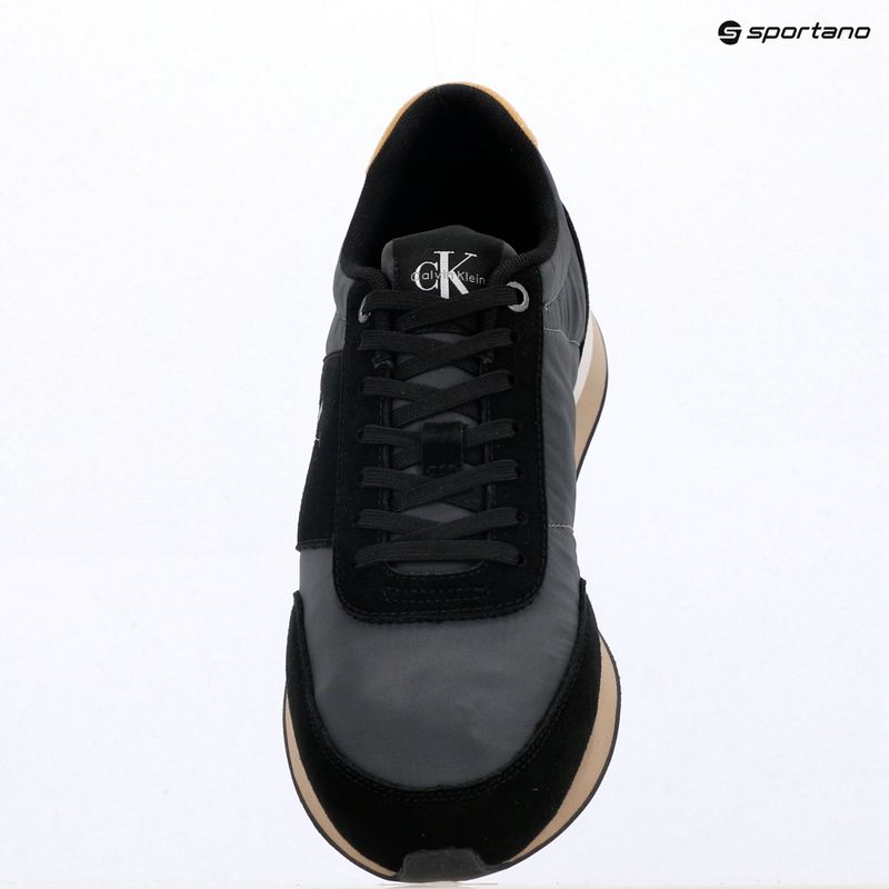 Herren Schuhe Calvin Klein HM0HM02212 Retro Runner Bans Leather Suede black/iron gate/amber gold 9