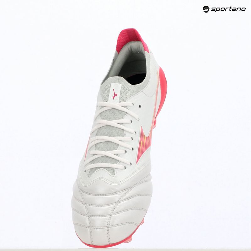 Fußballschuhe Mizuno Morelia Neo IV Beta Elite FG white/pink tetra/fuchsia purple 12