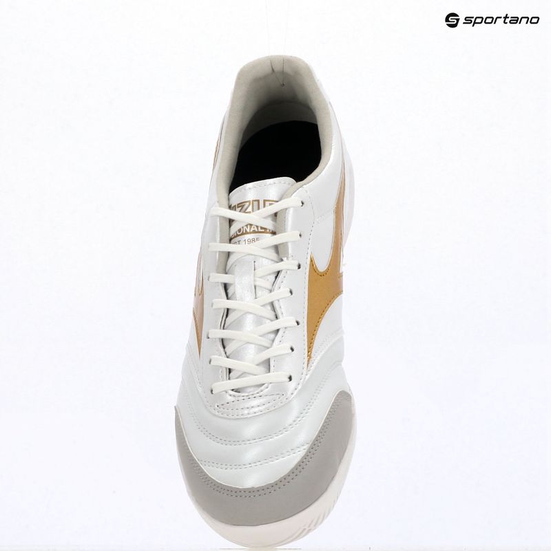 Fußballschuhe Mizuno Morelia Sala Pro IN white/football gold/galaxy silver 12
