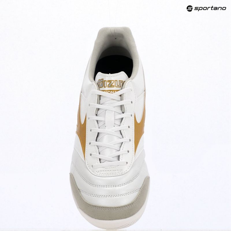 Fußballschuhe Mizuno Morelia Sala Elite IN white/football gold/galaxy silver 12