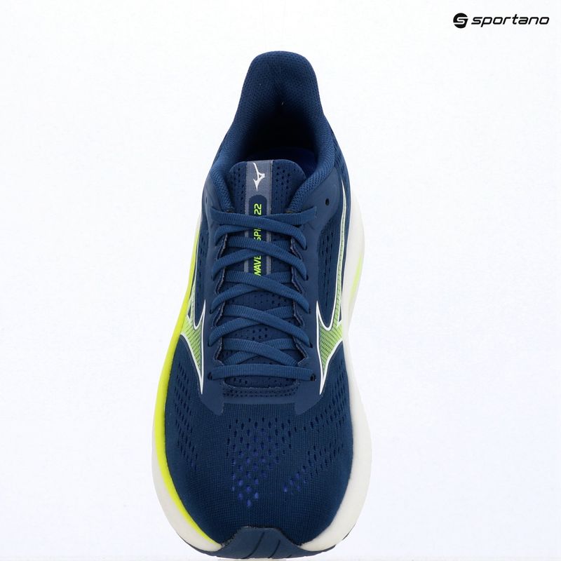 Herren-Laufschuhe Mizuno Wave Inspire 22 estate blue/lightning yellow 9