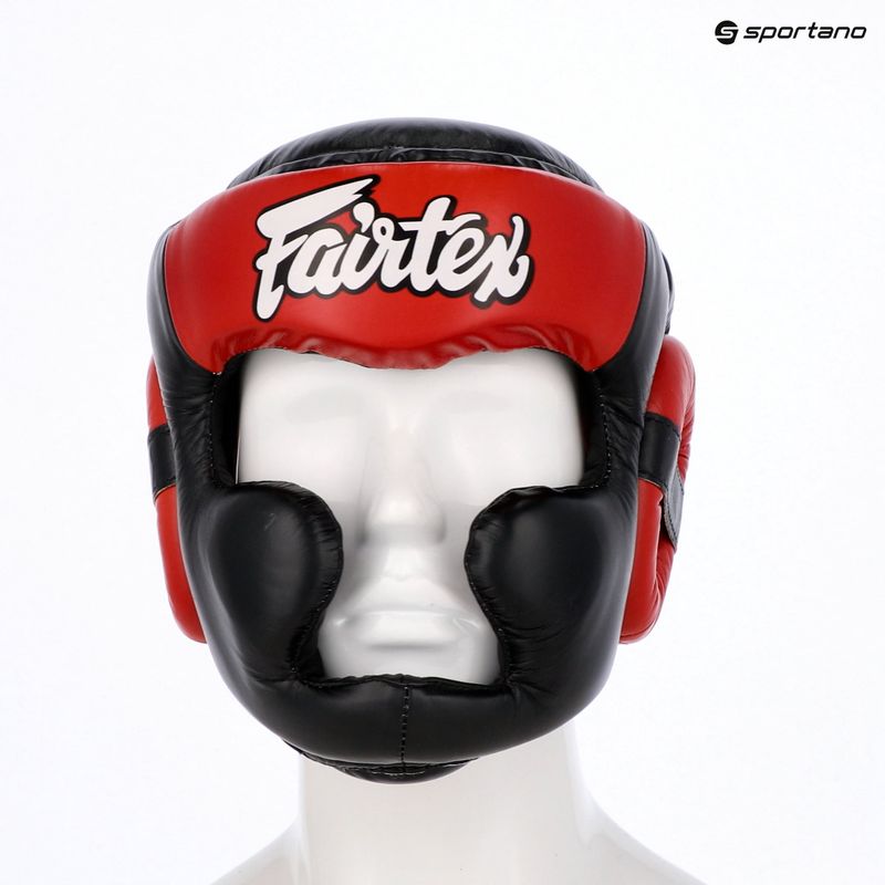 Boxhelm Fairtex Diagonal Vision SPaarring Headguard - Full Head Coverage black/red 6