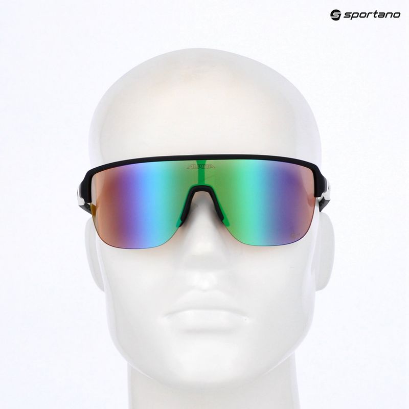 Sonnenbrille Alpina Frame 2.0 Q-Lite black/white matte/green mirror 7