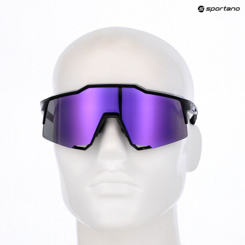100% Speedcraft Sonnenbrille poliert schwarz/ hyperpolarisiert lavendel verspiegelt 6