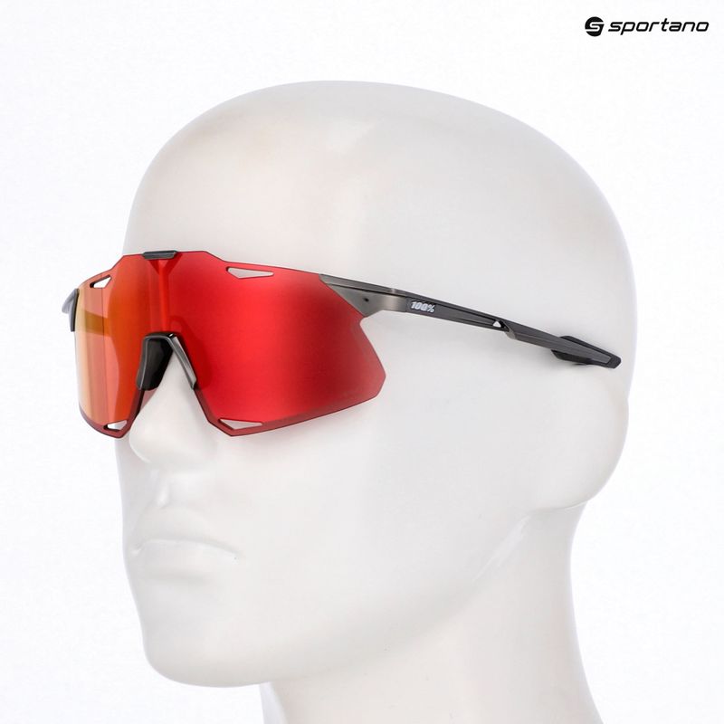 100% Hypercraft schwarz chrom/hiper rot Spiegel Sonnenbrille 6