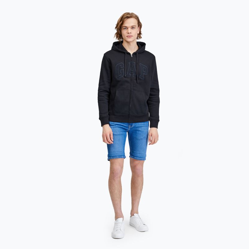 Herren GAP V-Heritage Logo FZ Sweatshirt echt schwarz 2