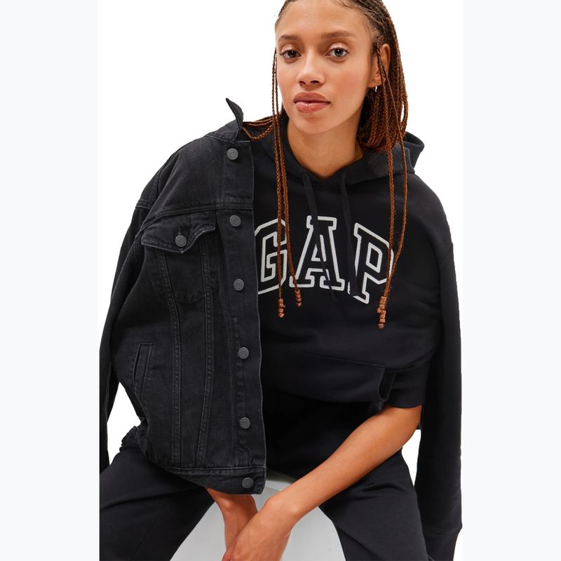 Damen GAP V-Gap Heritage PO HD Sweatshirt echt schwarz