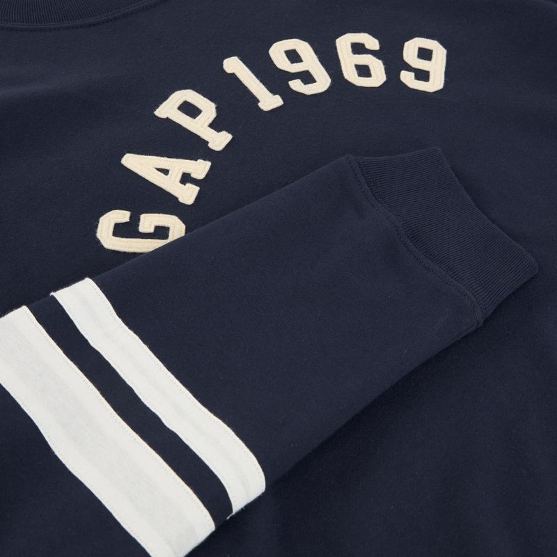 Herren GAP Logo Piping Crewneck Sweatshirt blau navy 3