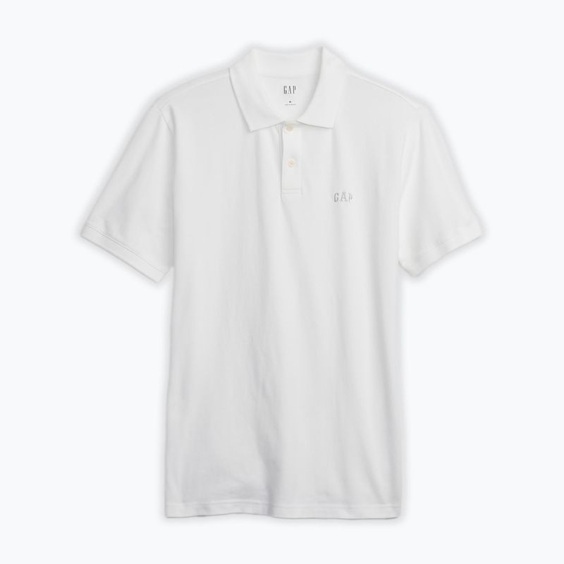 Herren GAP Logo Pique Poloshirt optisch weiß