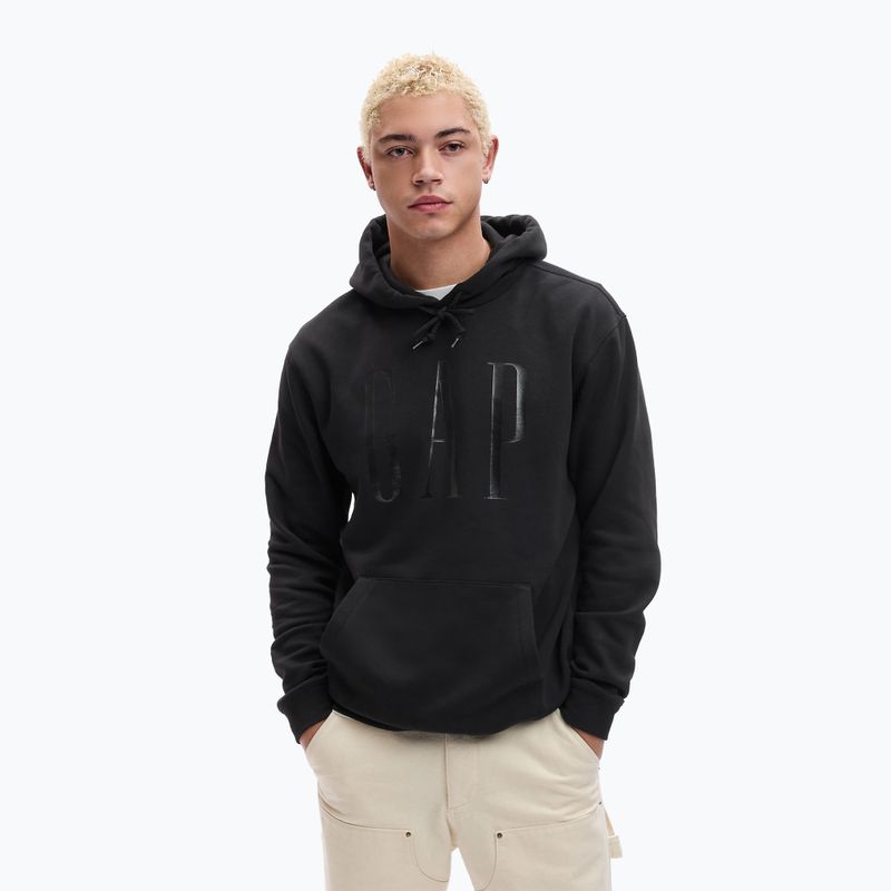 Herren GAP Shine Logo Hoodie echt schwarz