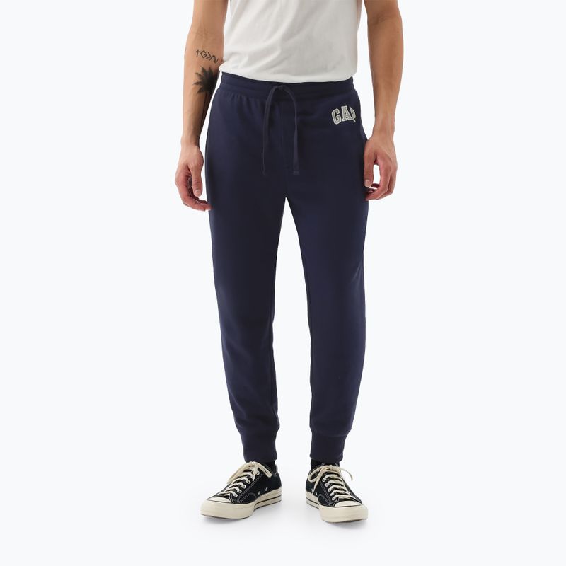 Herren GAP Heritage French Terry Loggo Jogger Hose blau navy