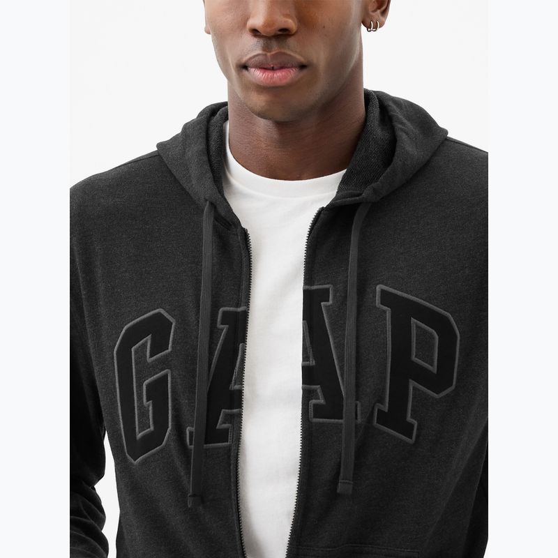 Herren GAP Erbe Französisch Terry Fullzip Logo Sweatshirt Holzkohle heather grau 4