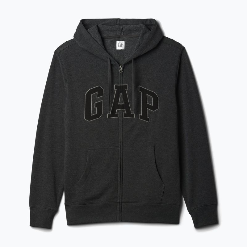 Herren GAP Erbe Französisch Terry Fullzip Logo Sweatshirt Holzkohle heather grau 5