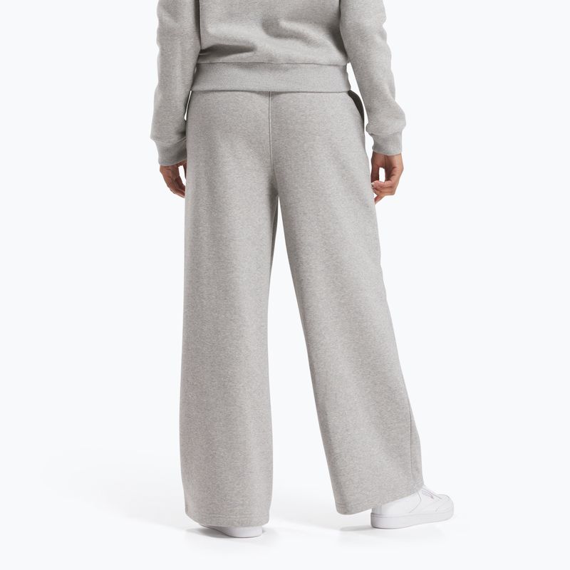 Damen Reebok Identität Small Logo Fleece WIde Leg Hose mittel grau heather 3