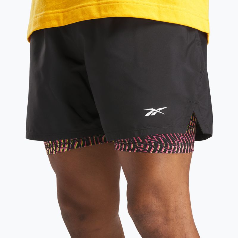 Shorts Reebok Athlete Hype 2-IN-1 black/electric yellow 4