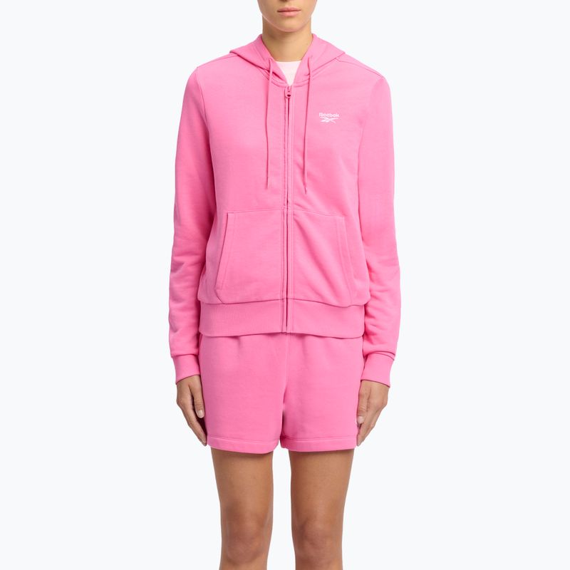 Damen Reebok Small Logo French Terry FZ Sweatshirt true pink