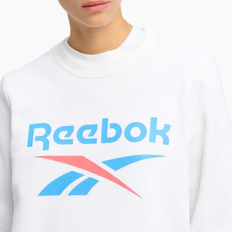 Reebok Identity Big Logo Fleece Crew Damen Sweatshirt weiß/koralle/blau 4