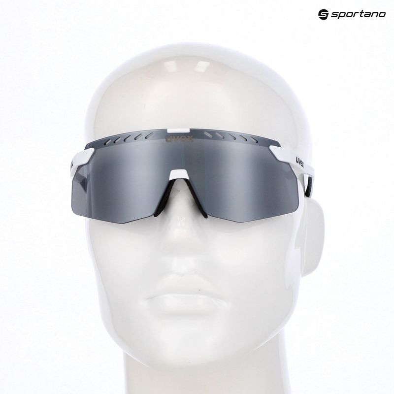 Sonnenbrille UVEX Pace Stage Small white matt/mirror silver 7