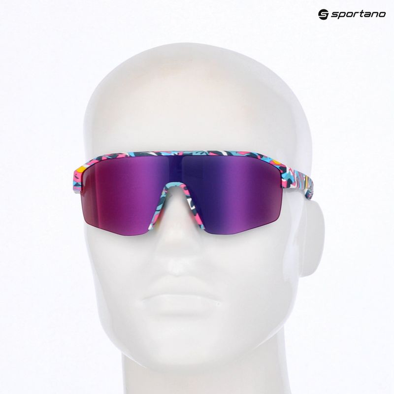 Sonnenbrille Red Bull SPECT Dundee matt blue-pink pattern/smoke pink-yellow mirror 7