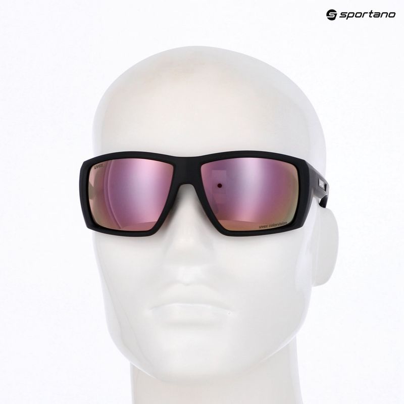 UVEX Mtn Venture CV schwarz matt/verspiegelt rosa Sonnenbrille 10
