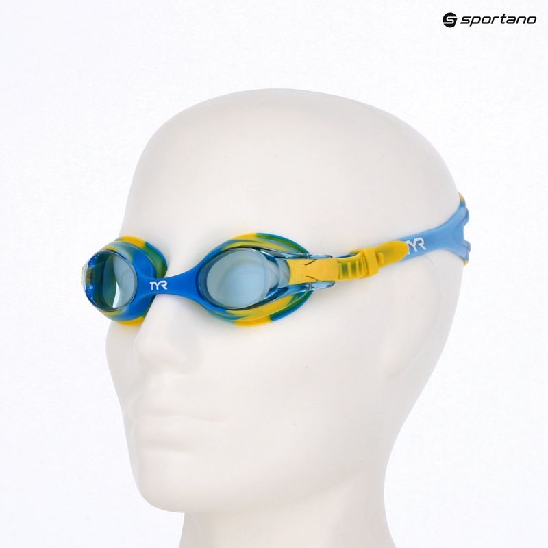 Kinder-Schwimmbrille TYR Swimple Tie Dye Non-Mirrored blue/green/yellow 3