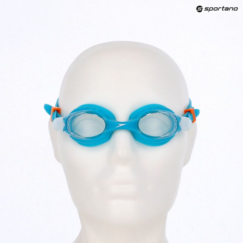 Kinder-Schwimmbrille Speedo Skoogles azure blue/fluro green/fluro orange/clear 3