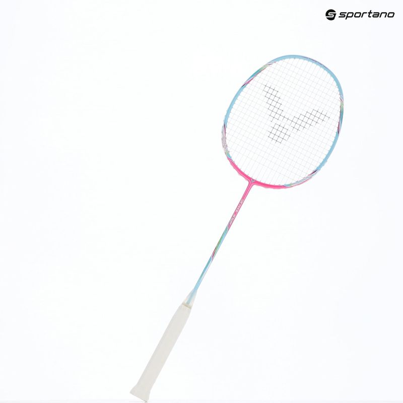 Badminton-Schläger VICTOR DriveX 6SP QM fluorescent rose-red/light blue 5