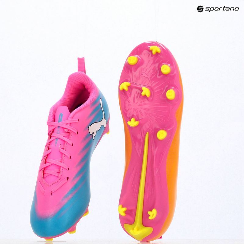 Kinder Fußballschuhe PUMA Ultra 6 Play FG/AG Jr poison pink/puma white/sun stream/bright aqua/puma black 16