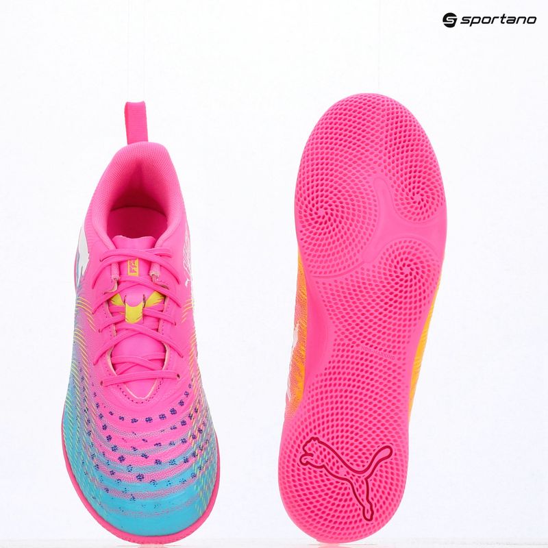 Kinder Fußballschuhe PUMA Future 9 Play IT Jr poison pink/puma white/sun stream/bright aqua/puma black 17