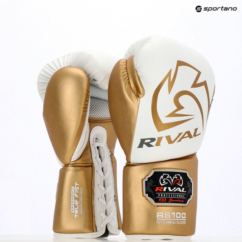 Rival RS100 Professional weiß/goldene Boxhandschuhe 5