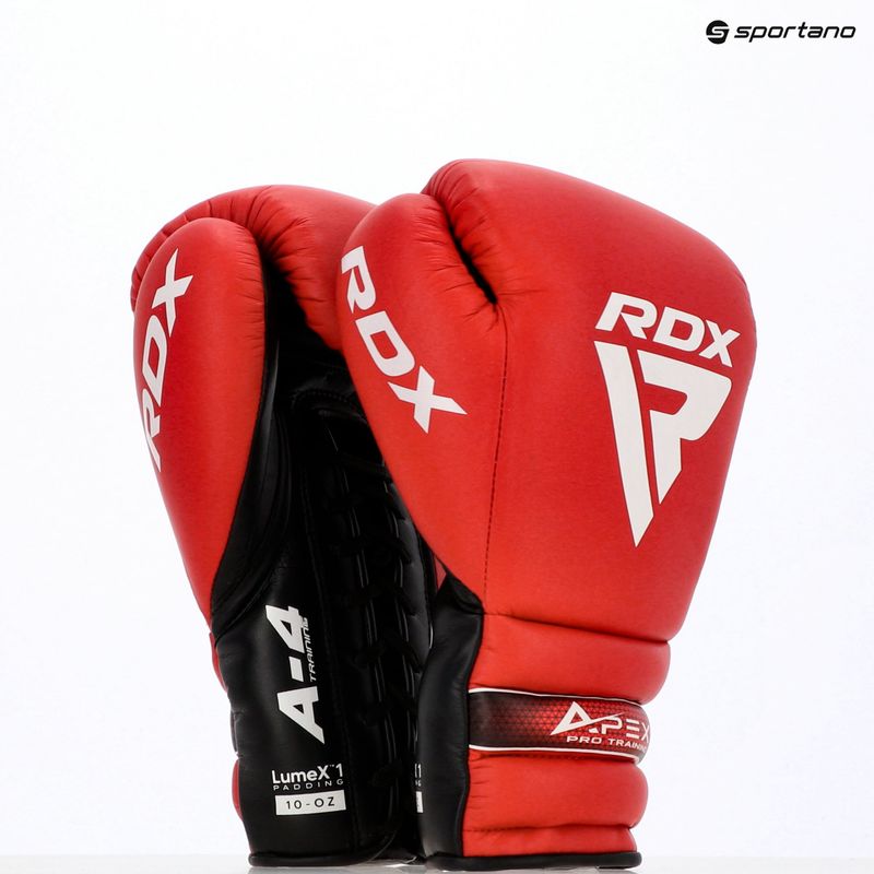 Boxhandschuhe RDX Apex Lace Up Training SPaarring Boxing red 14