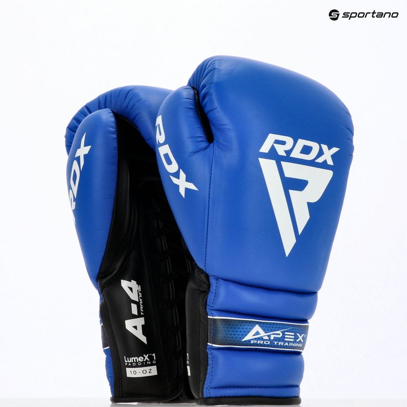 Boxhandschuhe RDX Apex Lace Up Training SPaarring Boxing blue 13