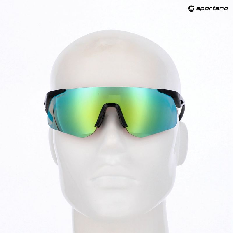 Red Bull SPECT Mark schwarz/rauch mit grün-blauem Spiegel Sonnenbrille 7