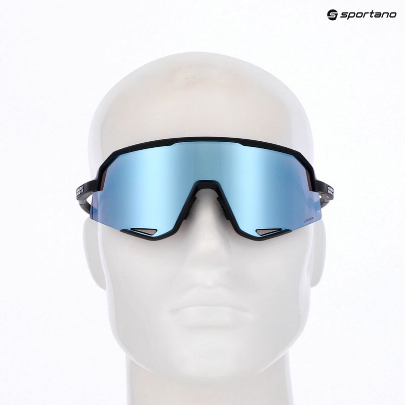 100% Slendale mattschwarz/hyperblau Multilayer-Spiegel-Sonnenbrille 5