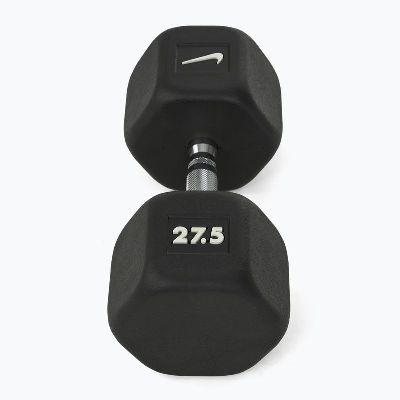 Gummierte Hantel Nike Strength Hex Dumbbell 27,5 kg black/white 2