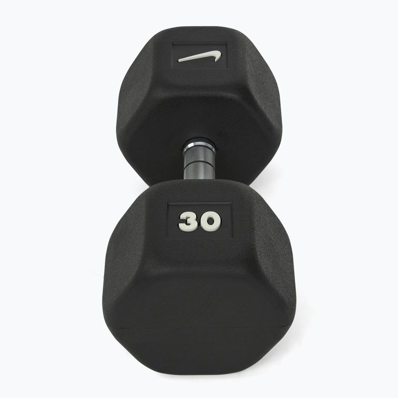 Gummierte Hantel Nike Strength Hex Dumbbell 30 kg black/white 2
