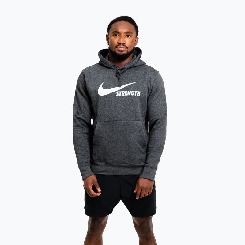 Herrenpullover Nike Strength Hoodie charcoal/white