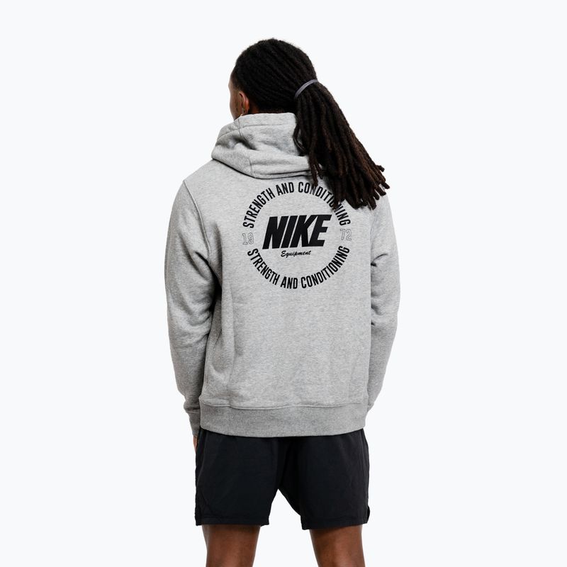 Herrenpullover Nike Strength S&C Hoodie heather grey/black 3