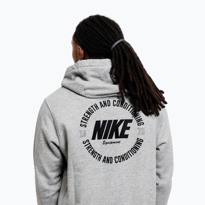 Herrenpullover Nike Strength S&C Hoodie heather grey/black 5