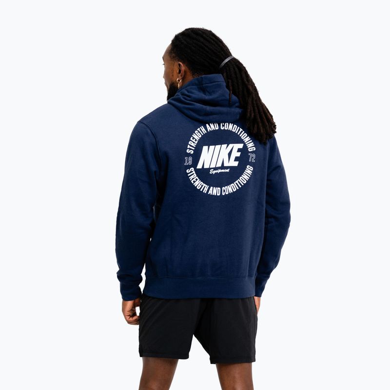Herrenpullover Nike Strength S&C Hoodie navy/white 3
