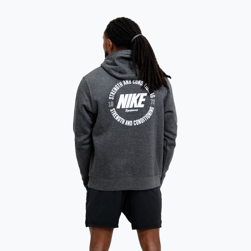 Herrenpullover Nike Strength S&C Hoodie charcoal/white 3